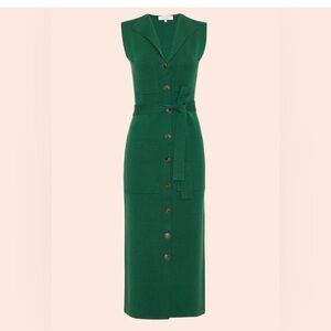 Pearl by Lela Rose Vest forest green knit dress